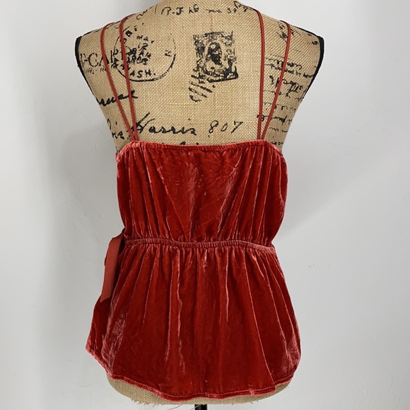 Express Red-Orange Velvet Strappy Wrap Camisole - Picture 11 of 14